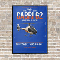 Thumbnail for Guimbal Cabri G2 vertical canvas print - framed - blue background