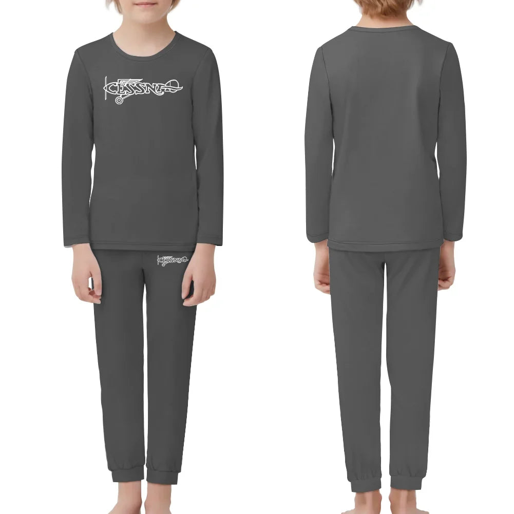 Special Cessna Text children pajamas - Gray