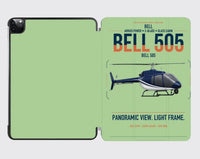 Thumbnail for Bell 505 design on light green ipad tablet case