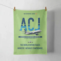 Thumbnail for Airbus ACJ330neo / exact ACJ330-800 design on light green towel