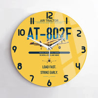 Thumbnail for Air Tractor AT-802F design on yellow no frame wall clock