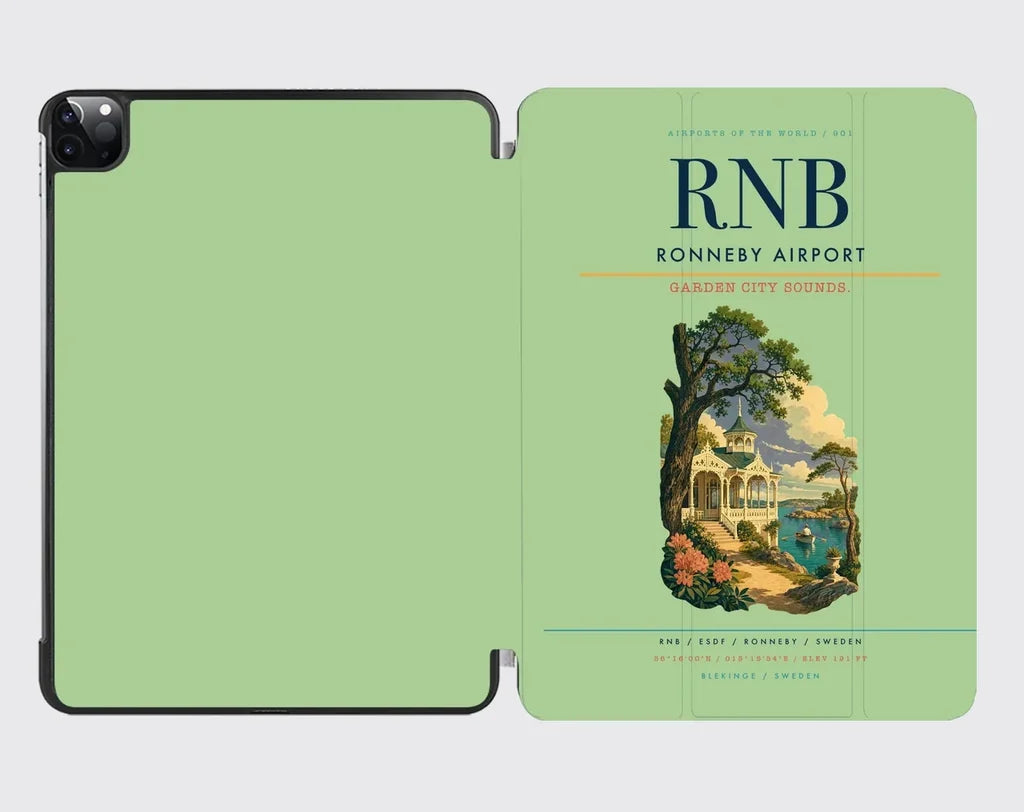Ronneby Airport (RNB) design on light green ipad tablet case