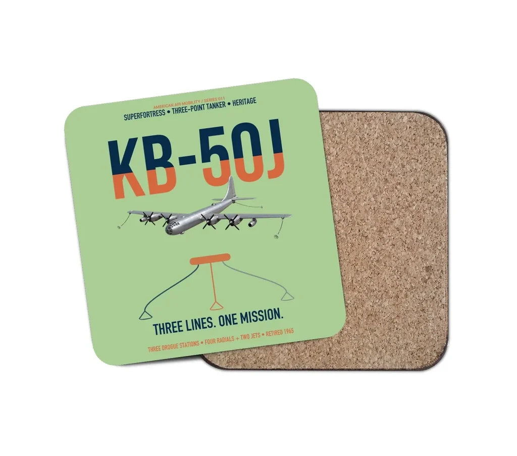 KB-50J Superfortress design on light green 1 piece coaster