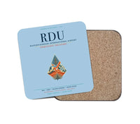 Thumbnail for Raleigh-Durham International Airport (RDU) design on light blue 1 piece coaster