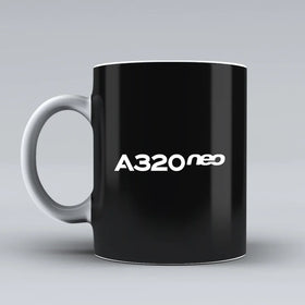 A320neo & Text Ceramic White Mugs