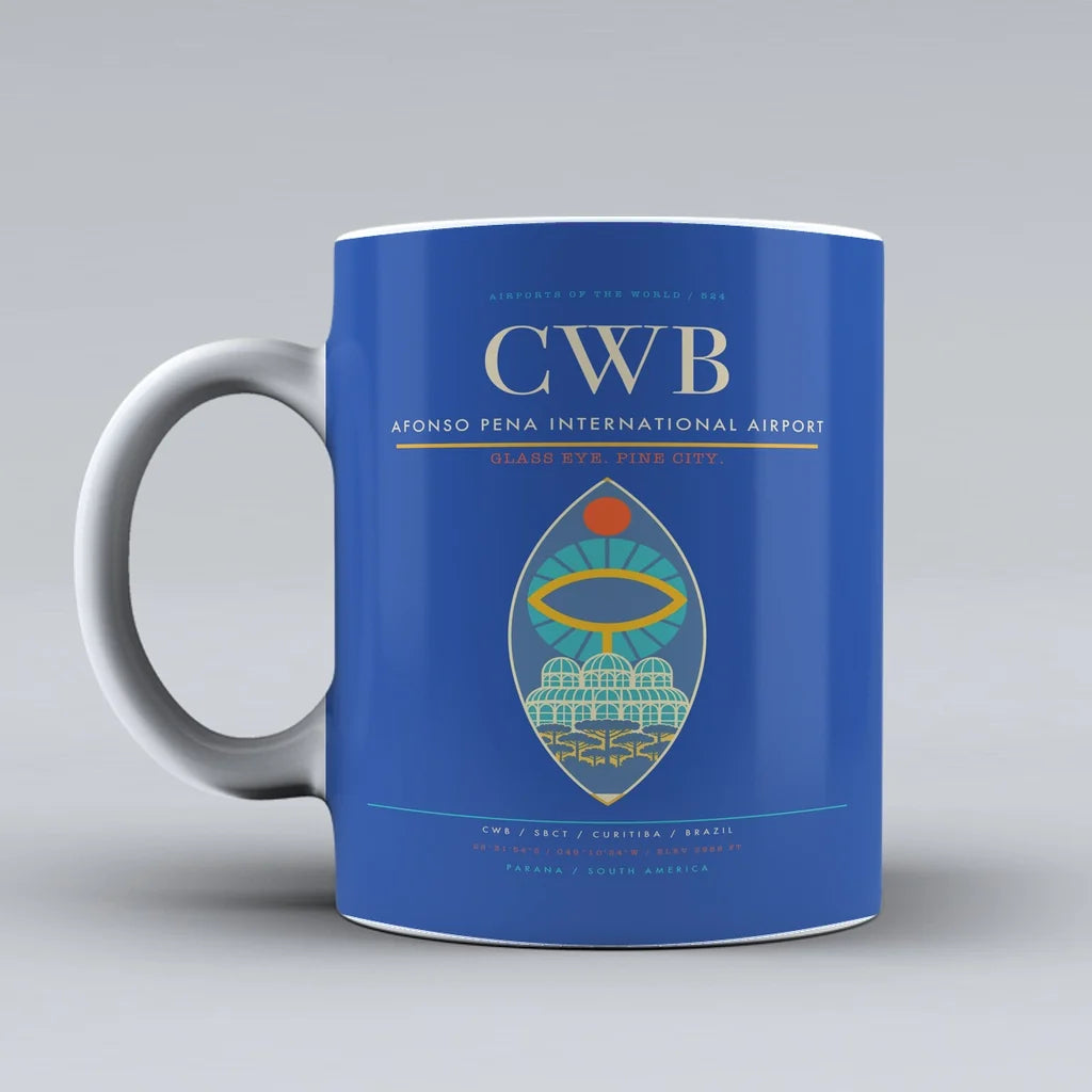 Pena International Airport CWB Mug design on blue afonso