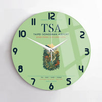 Thumbnail for Taipei Songshan Airport (TSA) design on light green no frame wall clock
