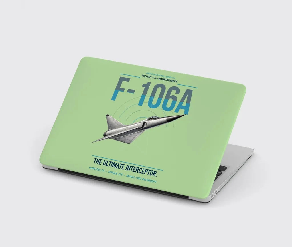 F-106A Delta Dart design on light green MacBook case