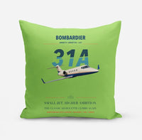 Thumbnail for Bombardier Learjet 31A design on light green pillow