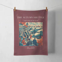 Thumbnail for VINTAGE G4120 - The Autumn Shuttle - Designed Towels design on darkred