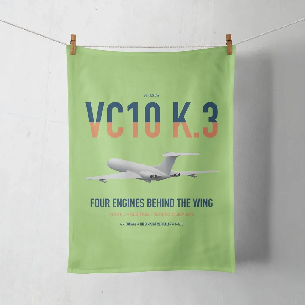 Vickers VC10 K.3 design on light green towel