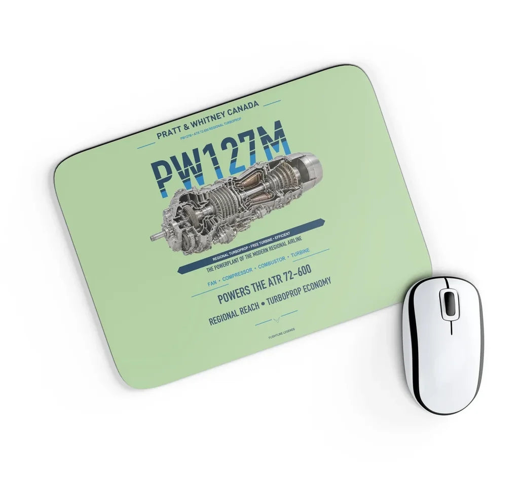 PW127M design on light green rectangle mouse pad