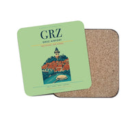 Thumbnail for Graz Airport (GRZ) design on light green 1 piece coaster