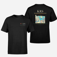 Thumbnail for Kristiansand Airport, Kjevik (KRS) design printed on black double-side t-shirt
