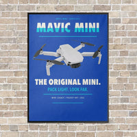 Thumbnail for DJI Mavic Mini vertical canvas print - framed - blue background
