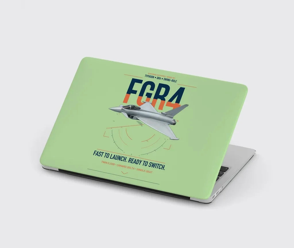 Eurofighter Typhoon FGR4 design on light green MacBook case