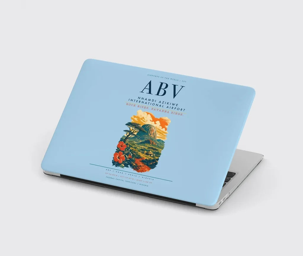 Nnamdi Azikiwe International Airport (ABV) design on light blue MacBook case