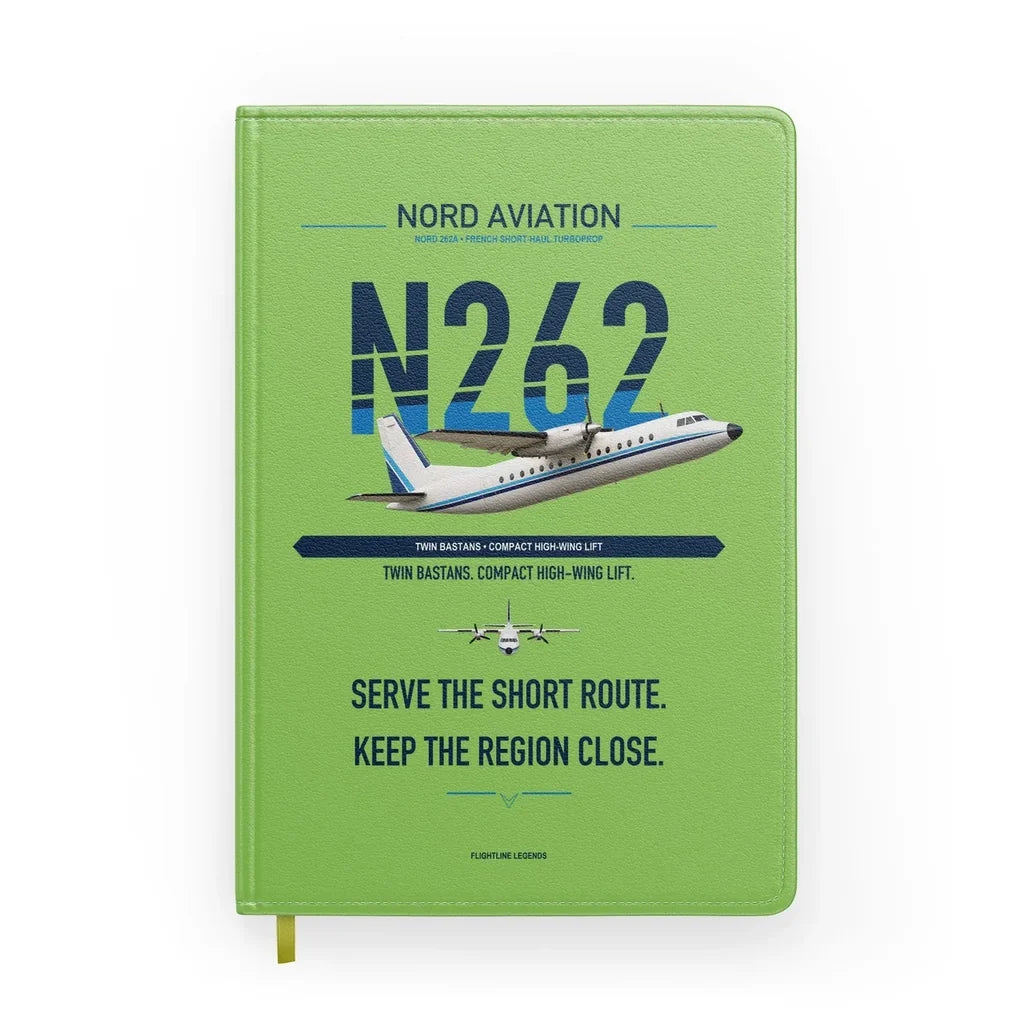 Nord 262A design on light green notebook