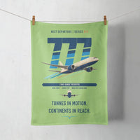 Thumbnail for Boeing 777F design on light green towel