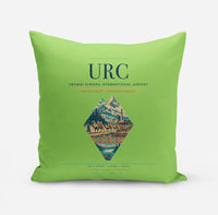 Thumbnail for Urumqi Diwopu International Airport (URC) design on light green pillow