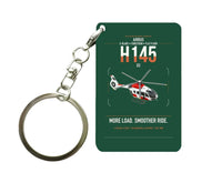 Thumbnail for Airbus H145 D3 design on dark green designed key chain, double-side print