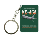 Thumbnail for KC-46A PEGASUS design on dark green designed key chain, double-side print