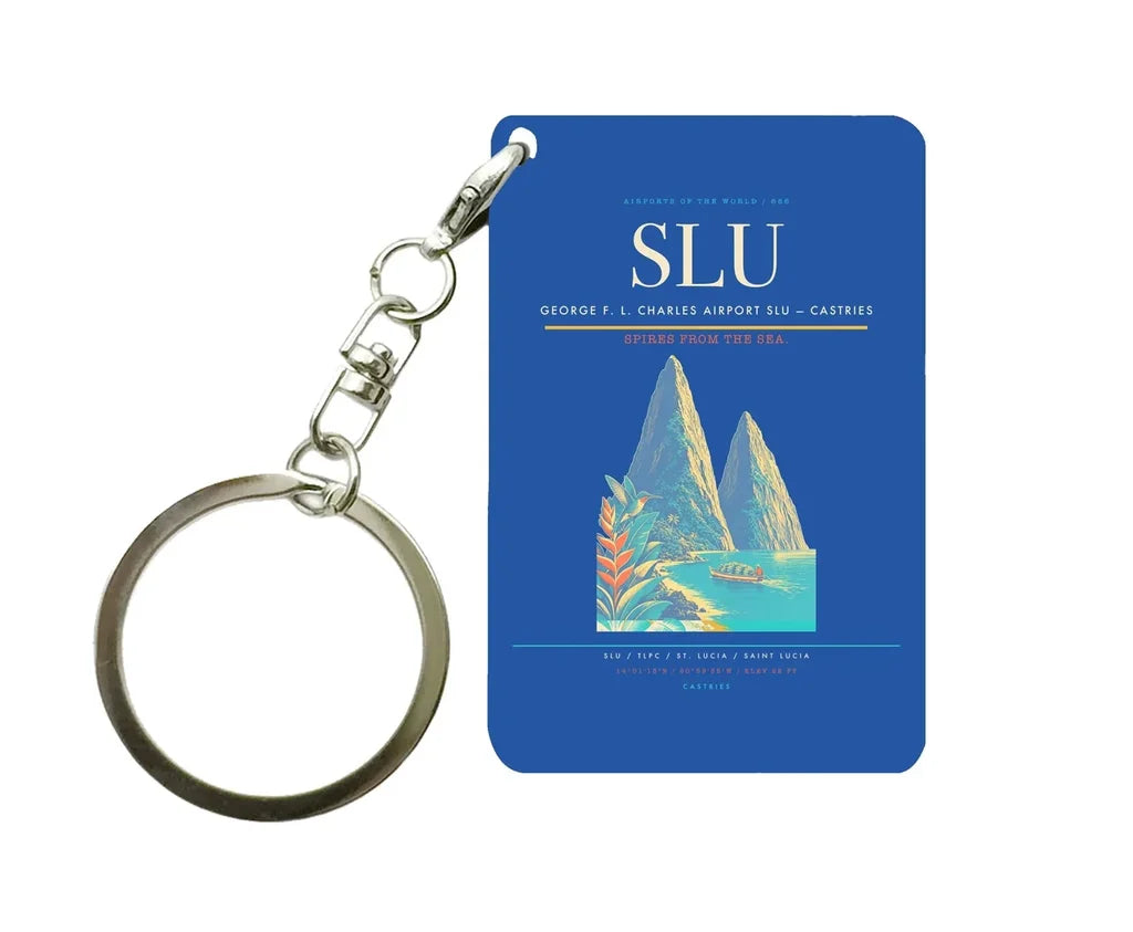 George F. L. Charles Airport (SLU) design on blue key chain