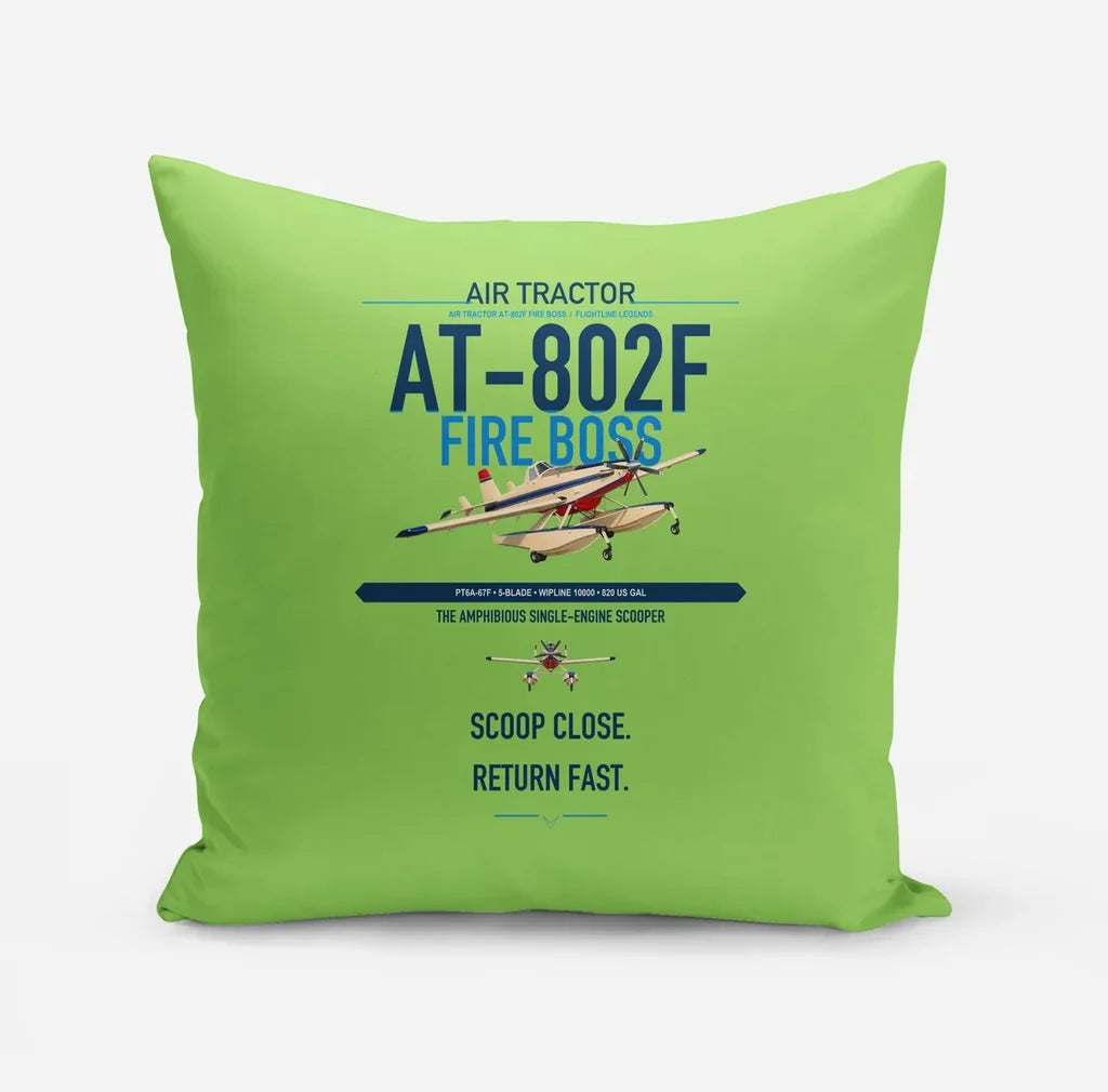 Air Tractor AT-802F Fire Boss design on light green pillow