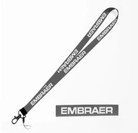 Thumbnail for Embraer & Text lanyard and ID holder in gray
