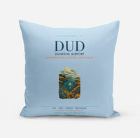 Thumbnail for Dunedin Airport (DUD) design on light blue pillow