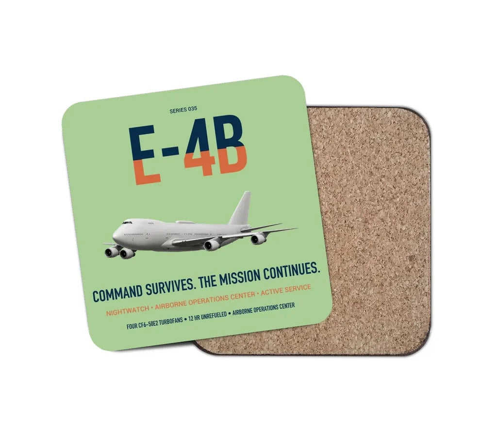 E-4B Nightwatch design on light green 1 piece coaster