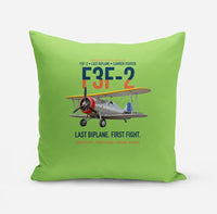 Thumbnail for F3F-2 Last Biplane First Fight design on light green pillow