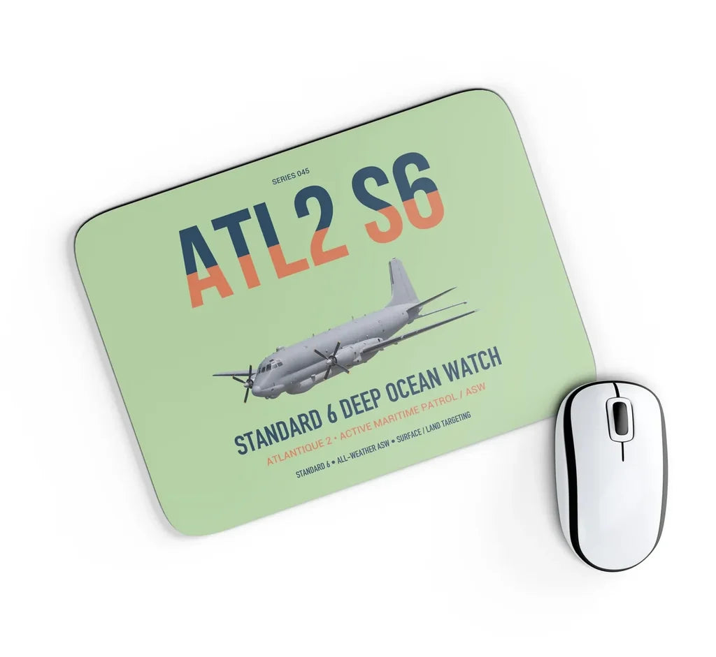 Atlantique 2 Standard 6 design on light green rectangle mouse pad