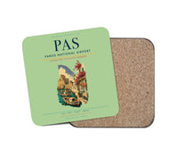 Thumbnail for Paros National Airport (PAS) design on light green 1 piece coaster