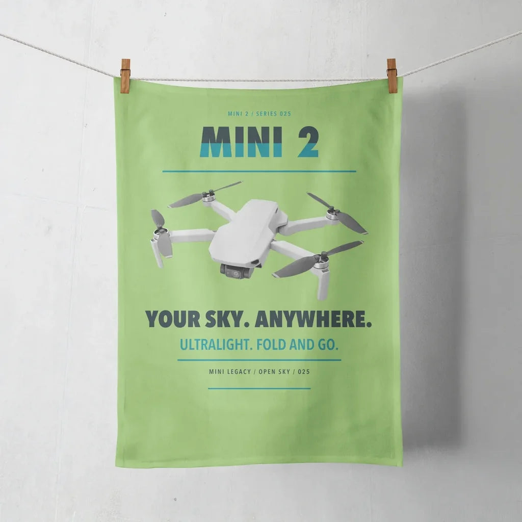 DJI Mini 2 design on light green towel