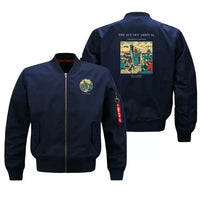 Thumbnail for VINTAGE G4121 - The Jet Set Arrival - Bomber Jacket design on blue