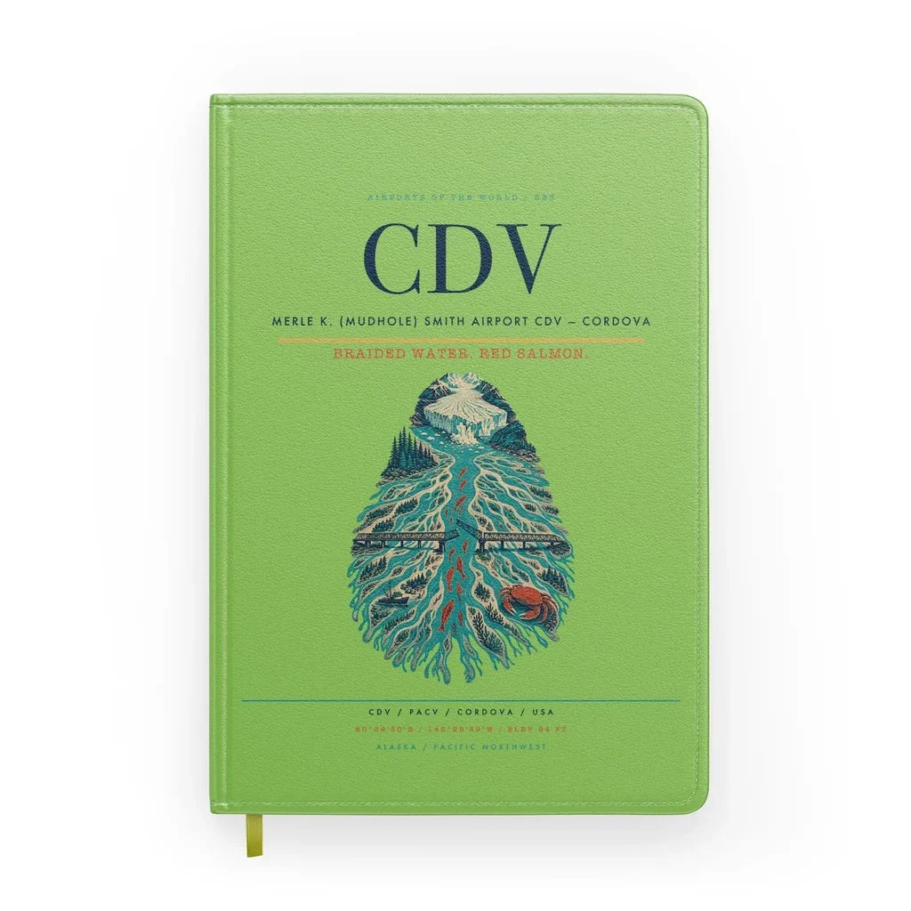 Merle K. (Mudhole) Smith Airport (CDV) design on light green notebook
