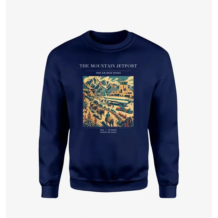 VINTAGE G4123 - The Mountain Jetport - Designed Sweatshirts design on navyblue