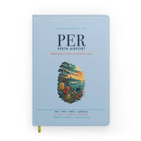 Thumbnail for Perth Airport (PER) design on light blue notebook
