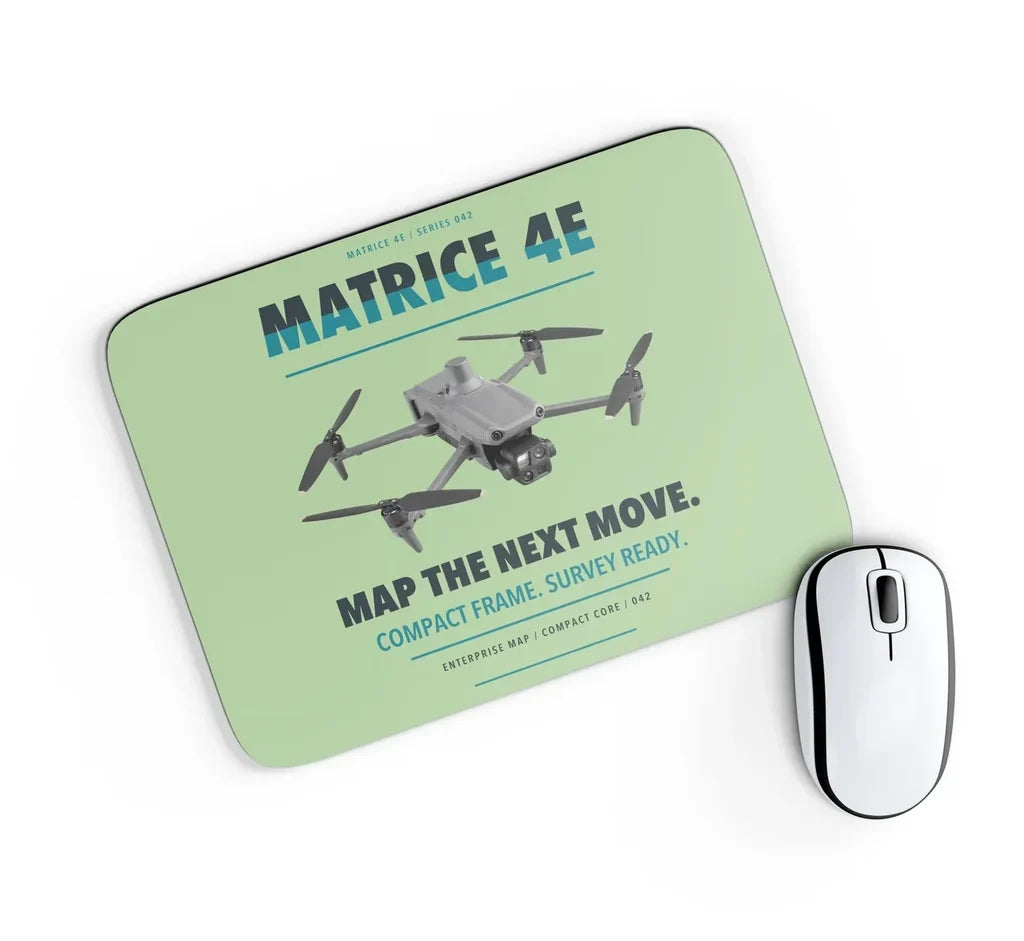 DJI Matrice 4E design on light green rectangle mouse pad