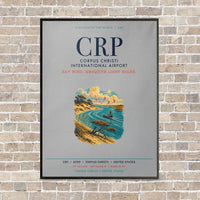 Thumbnail for Corpus Christi International Airport CRP vertical canvas print - framed - light gray background