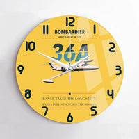 Thumbnail for Bombardier Learjet 36A design on yellow no frame wall clock