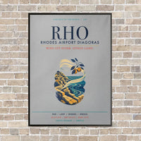 Thumbnail for Rhodes Airport Diagoras RHO vertical canvas print - framed - light gray background