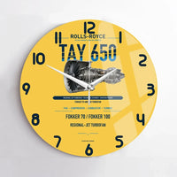 Thumbnail for TAY 650 design on yellow no frame wall clock
