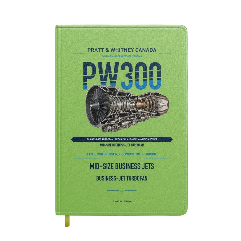 PW300 design on light green notebook
