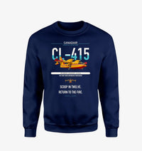 Thumbnail for Canadair CL-415 design on navy blue sweatshirt
