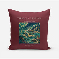 Thumbnail for VINTAGE G4074 - The Storm Diversion - Designed Pillows design on darkred
