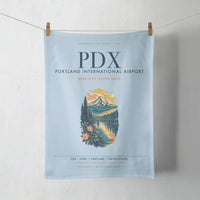 Thumbnail for Portland International Airport (PDX) design on light blue towel
