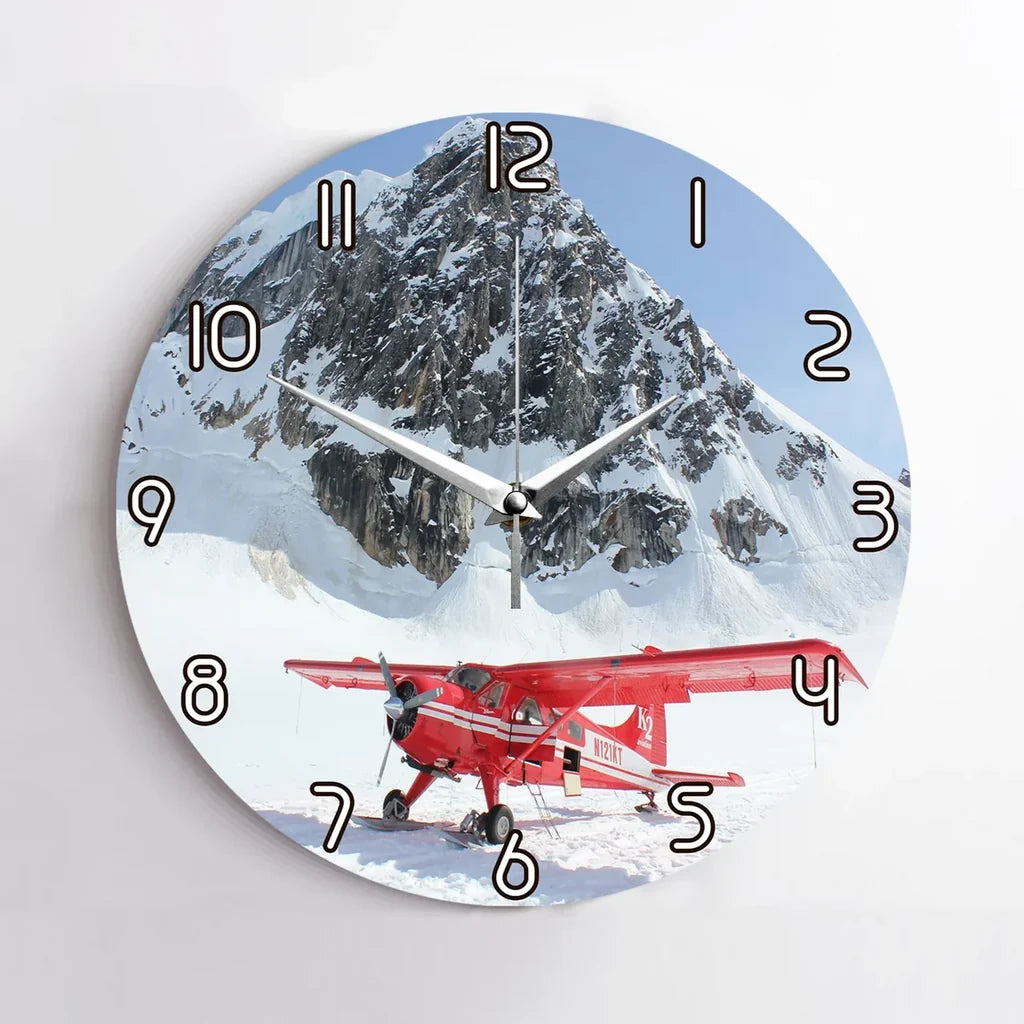 Amazing Snow Airplane Wall Clock - view 2