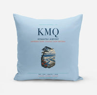 Thumbnail for Komatsu Airport (KMQ) design on light blue pillow